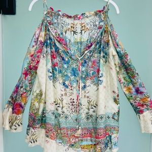 Johnny Was silk floral blouse